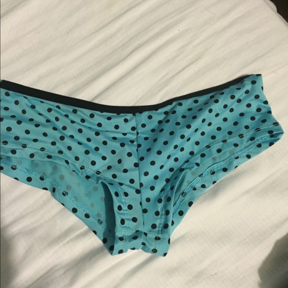 Teal blue with black polka dots booty shorts