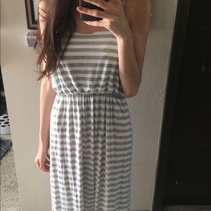 Grey and white striped maxi dress!
