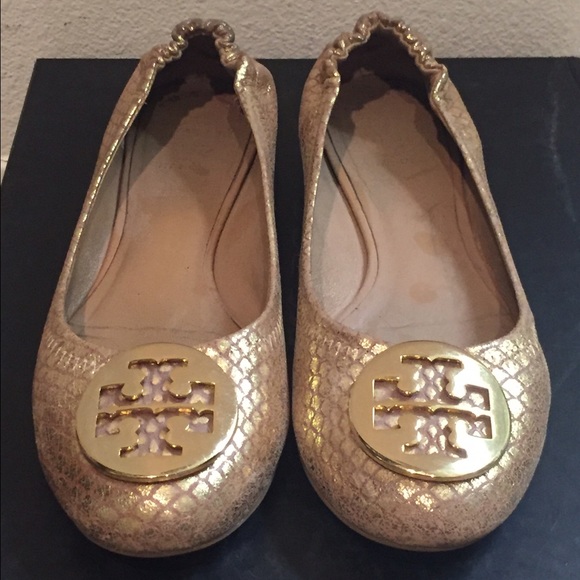 Tory Burch Shoes - *TORY BURCH* Gold Reva flats