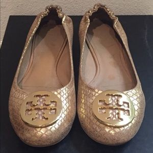*TORY BURCH* Gold Reva flats