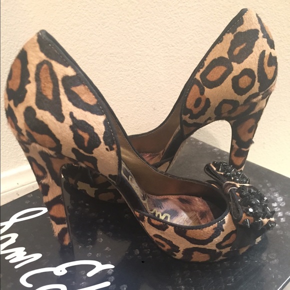 *SAM EDELMAN* leopard print bow heels - Picture 3 of 4