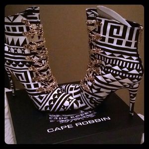 African print booties