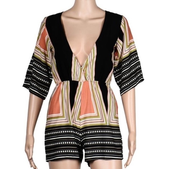 Hot Neck Deep V Jumpsuit Summer Butterfly PREORDER - Picture 3 of 4