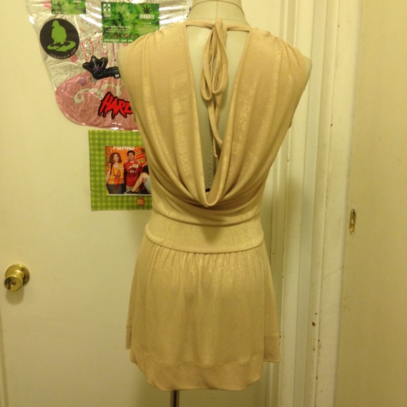 EXPRESS gold top/dress/tunic - Picture 2 of 4