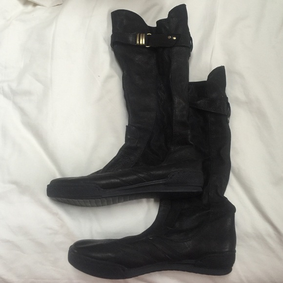 Black moto-style boots