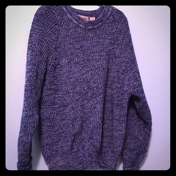 Blue, oversized sweater.