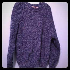 Blue, oversized sweater.