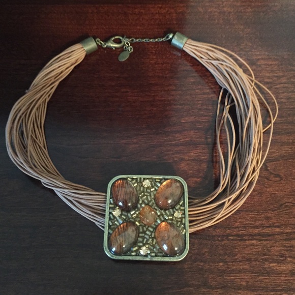Brown necklace (almost a choker)
