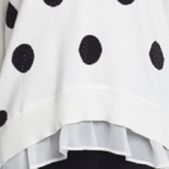 (Size M) White & Black Embellished Dot Sweater - Picture 2 of 3