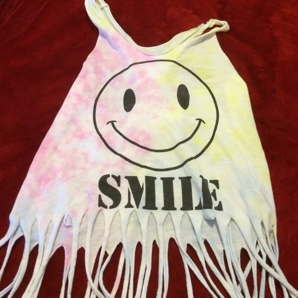 Ladies smiley cotton tank top