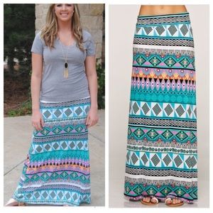 Maxi Aztec tribal print skirt
