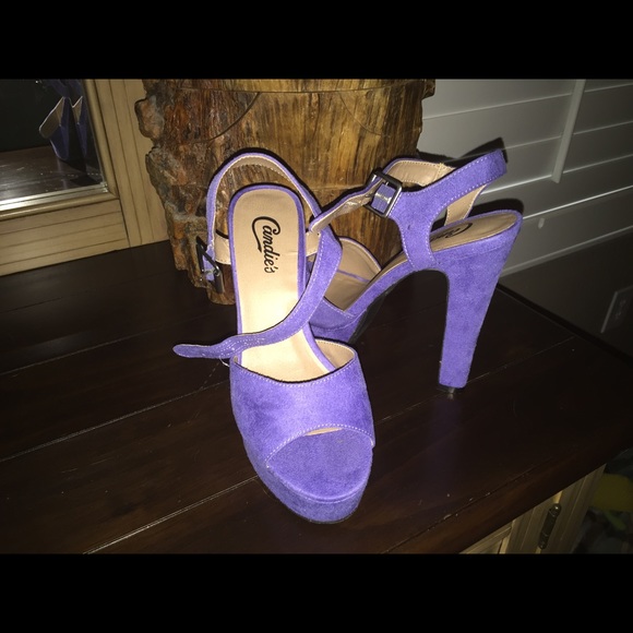 Candies blue suede shoes. Never worn