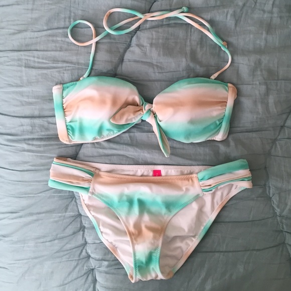 Victoria's Secret Other - Victoria's Secret mint ombré bandeau bikini S/M