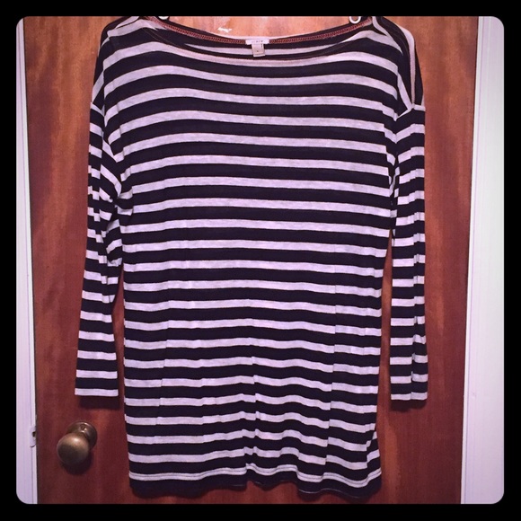 J Crew 3/4 sleeve striped shirt