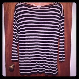 J Crew 3/4 sleeve striped shirt