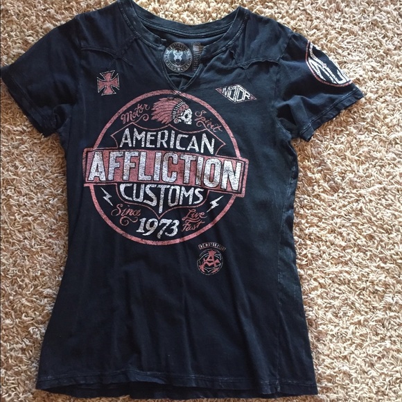 American Affliction navy blue top