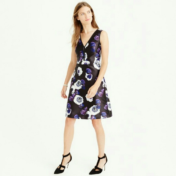 J.Crew A-line dress in violet poppy