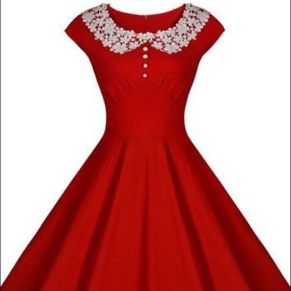 Dresses & Skirts - Red vintage midi dress