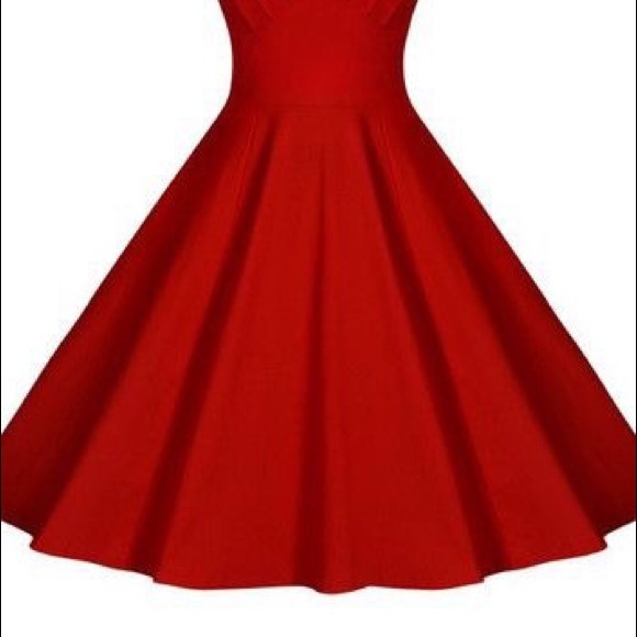 Red vintage midi dress - Picture 2 of 2