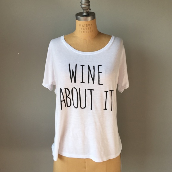Salt Lake Clothing Tops - SL Clothing "Wine about it" slouchy crew neck tee