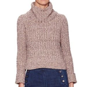 Free People Cowl Neck Cropped Sweater