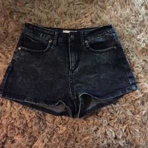 High waisted denim shorts