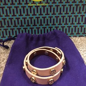 Authentic Tory Burch Double-Wrap Stud Bracelet.