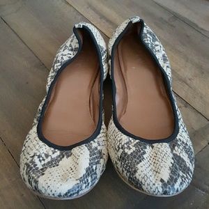 JCREW leather snakeskin look flats