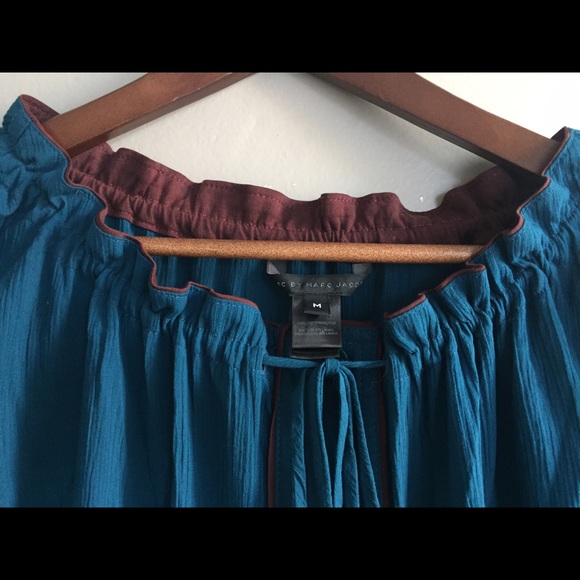Marc by Marc Jacobs blue & burgundy shift dress