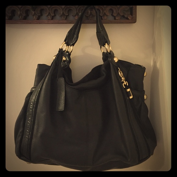 Seven for all mankind-large leather tassel satchel