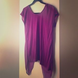 New with tags express purple sheer top open back
