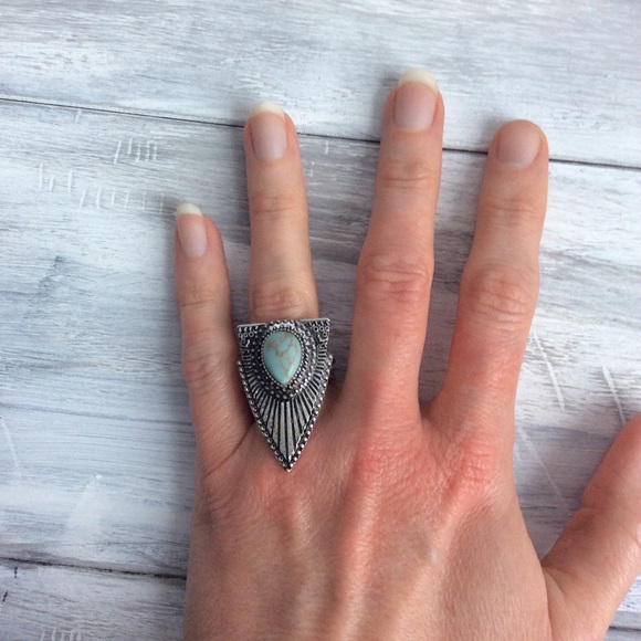 🎁 Boho Arrowhead TURQUOISE Ring 5⭐️ RATED LAST - Picture 4 of 4