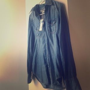 Diesel denim long sleeve button up shirt.