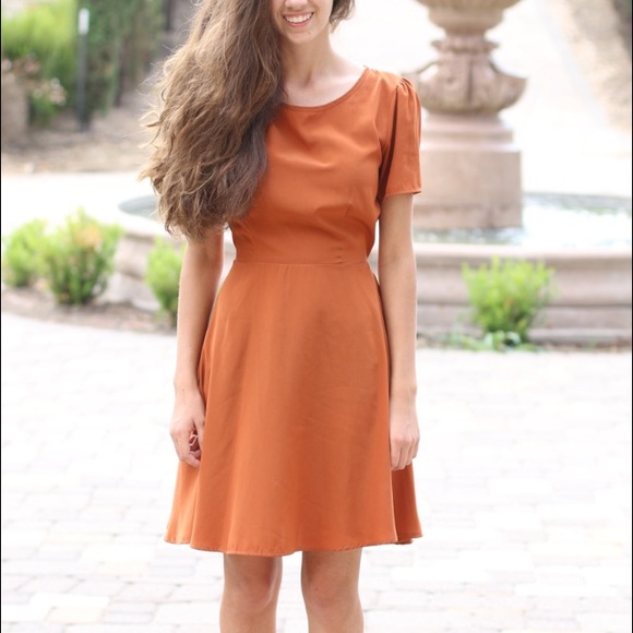 Burnt Orange Cocktail Dress - Picture 1 of 1
