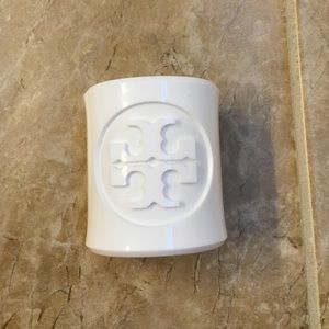 Tory Burch white acrylic cuff bangle