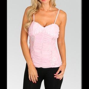 Pink Lace Tank NWOT