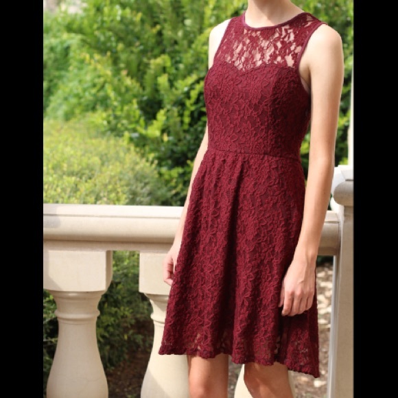 Burgundy Lace Dress - Picture 1 of 1