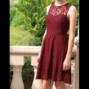 Burgundy Lace Dress