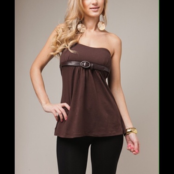 NWOT Brown strapless top