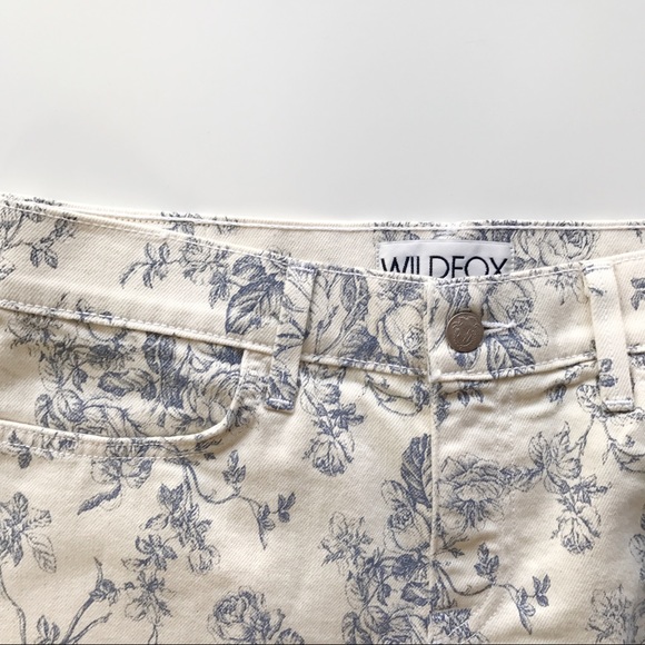 Wildfox French Floral Cream Denim Cutoff Shorts - Picture 4 of 4