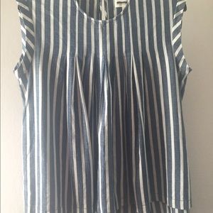 NWT Madewell garden top in indigo stripe sz M