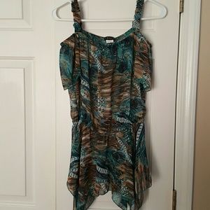 Sheer peacock blouse