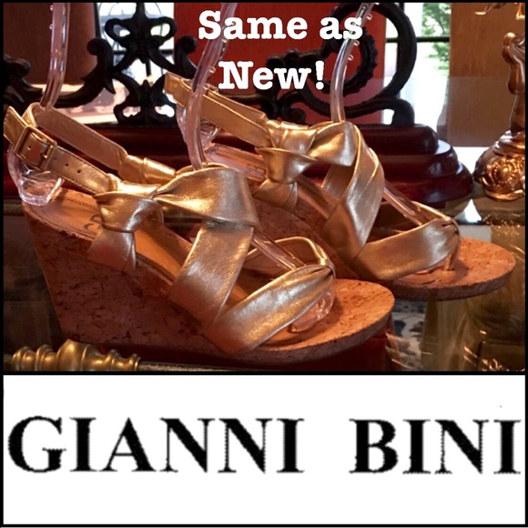 Gianni Bini Gold Wedge Sandals