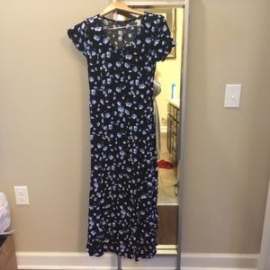 Black and Blue Floral Maxi Dress from Forever 21