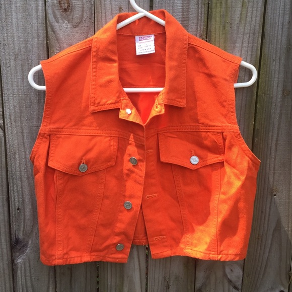 Vintage 90's Orange bongo crop vest L large