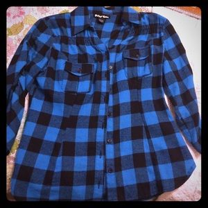 Cute Black and Blue Plaid Flannel