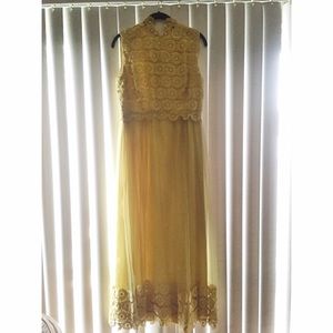 Vintage lace + tulle midi/maxi dress