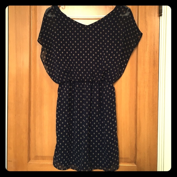 Navy print dress - Picture 1 of 2
