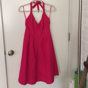 J. Crew hot pink cotton dress