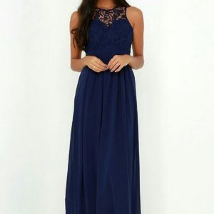 Lulus So Far Navy Blue Maxi Dress